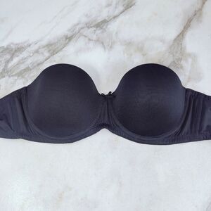 Hunkemoller Black Bodique Lightly Lined Strapless Bra, Sz 36B
